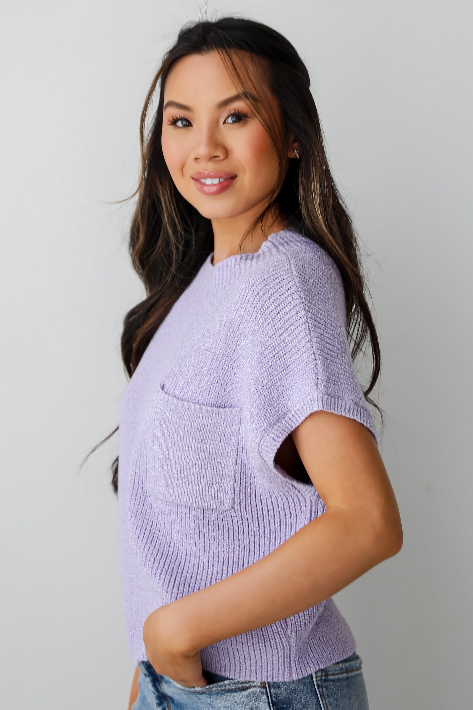 Coastal Style Lilac Sweater Top